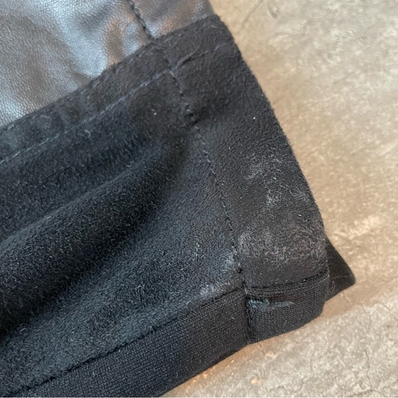 Point Zero Nicole Benisti Pants Womens 27 Black Moto Faux Leather Panel - Picture 12 of 14